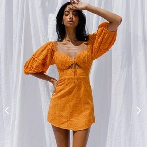 NWOT eyelet orange dress